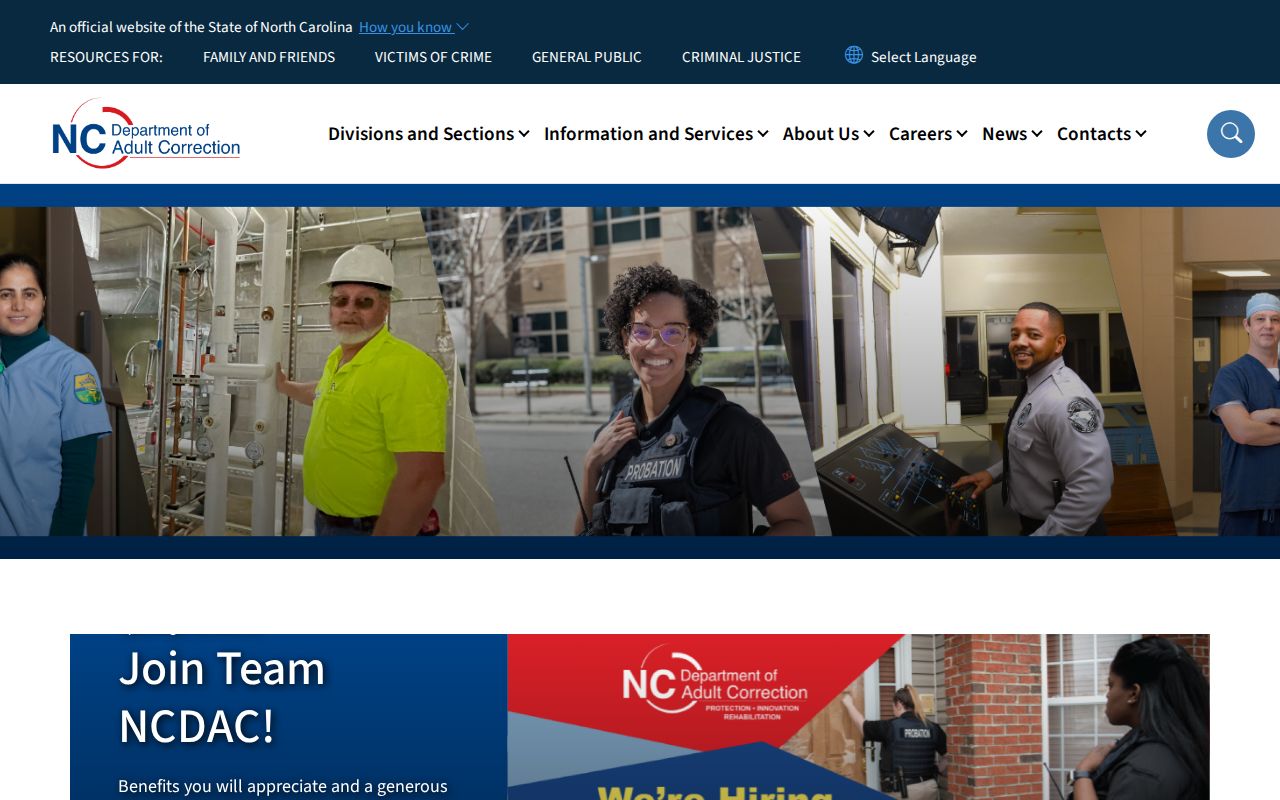 Perquimans County criminal records North Carolina correction agency