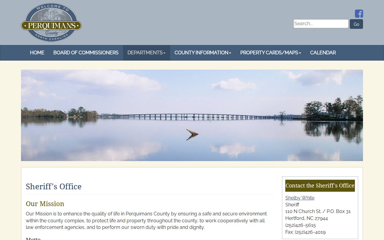 Perquimans County criminal records sheriff office page